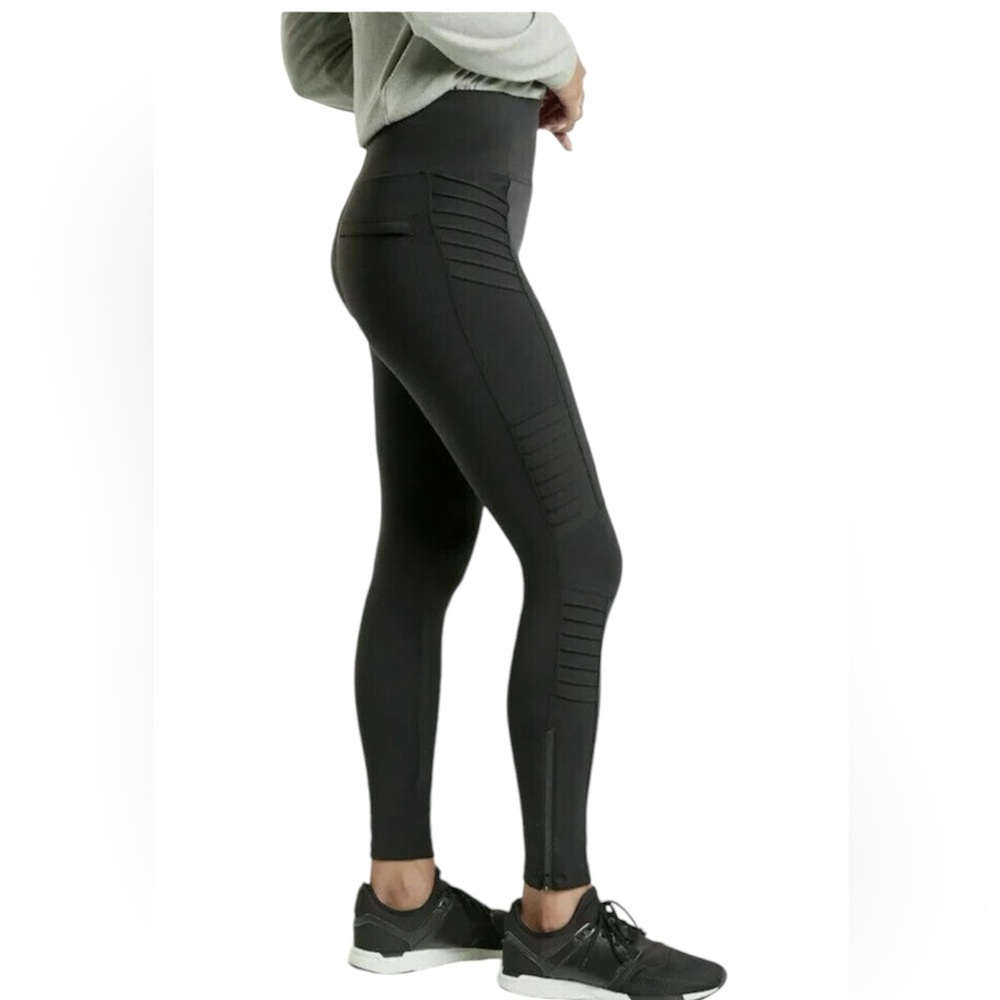Athleta Delancey Moto‎ Tight Women's Activewear Pants - Black, Size: S (598323)